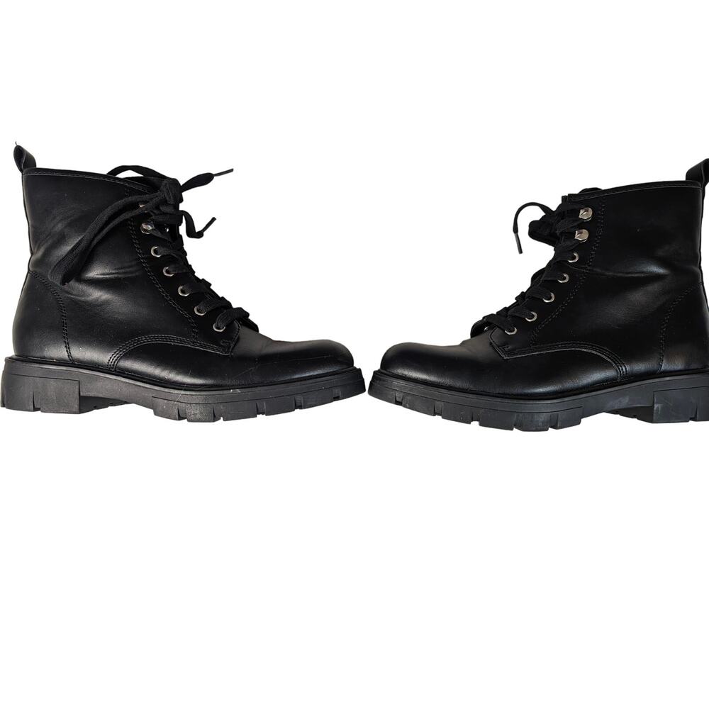 Madden Girl Sleek Black Lace-Up Boots